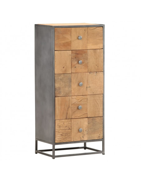 Cassettiera 45x30x100 cm in Legno Massello di Recupero