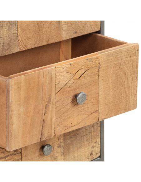 Cassettiera 45x30x100 cm in Legno Massello di Recupero