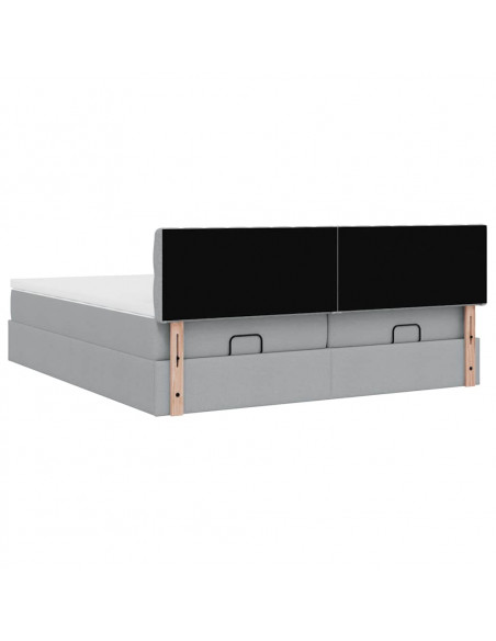 Struttura Letto Pouf con Materassi 180x200 cm in Tessuto