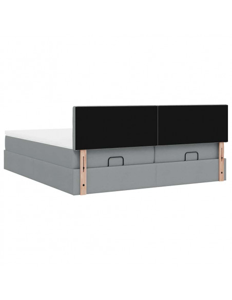 Struttura Letto Pouf con Materassi 160x200 cm in Tessuto
