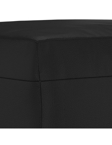 Set di Divani 3 pz con Cuscini Nero in Similpelle