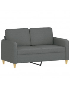 Set di Divani 3 pz con Cuscini Grigio Scuro in Tessuto 2