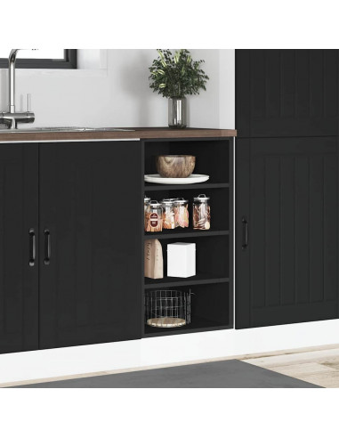 Armadio Inferiore Nero 40x44,5x81,5 cm in Legno Multistrato