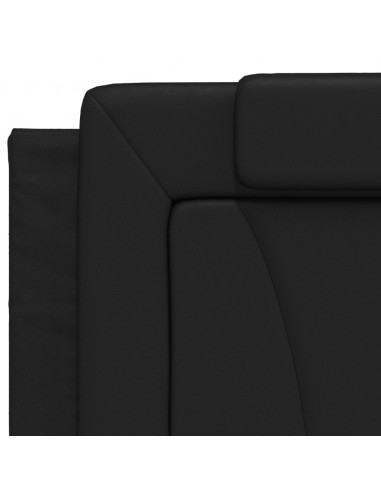 Giroletto con Testiera Nero 200x200 cm in Similpelle