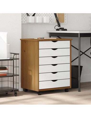 Armadietto Rotante con Cassetti MOSS ambra Legno Massello Pino