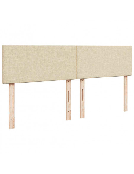 Struttura Letto Pouf con Materasso Crema 200x200cm in Tessuto