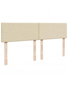 Struttura Letto Pouf con Materasso Crema 180x200 cm in Tessuto 2