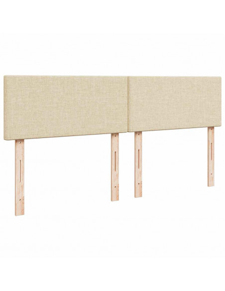 Struttura Letto Pouf con Materasso Crema 160x200 cm in Tessuto