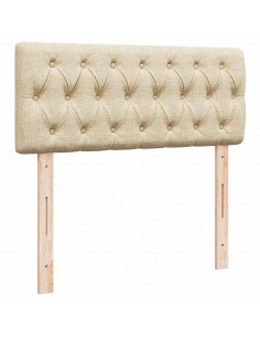 Struttura Letto Pouf con Materasso Crema 120x190 cm in Tessuto 2