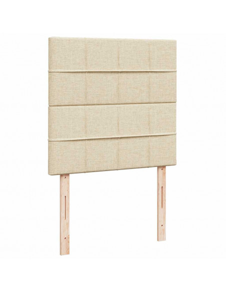 Struttura Letto Pouf con Materasso Crema 100x200 cm in Tessuto