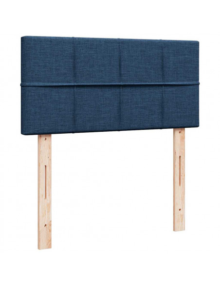 Struttura Letto Pouf con Materasso Blu 90x190 cm in Tessuto