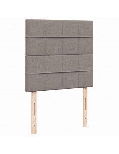 Struttura Letto Pouf con Materasso Tortora 90x190 cm in Tessuto 2