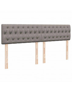 Struttura Letto Pouf con Materasso Tortora 200x200 cm Tessuto