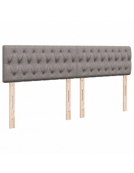 Struttura Letto Pouf con Materasso Tortora 200x200 cm Tessuto