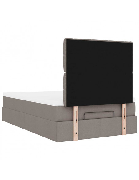 Struttura Letto Pouf con Materasso Tortora 120x200cm in Tessuto