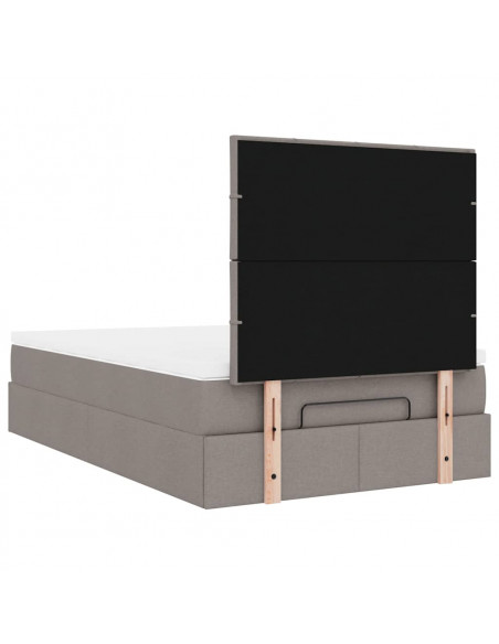 Struttura Letto Pouf con Materasso Tortora 120x200cm in Tessuto