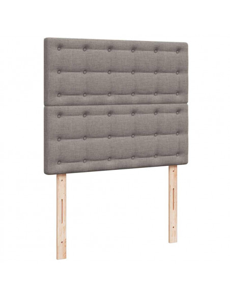 Struttura Letto Pouf con Materasso Tortora 120x190 cm Tessuto