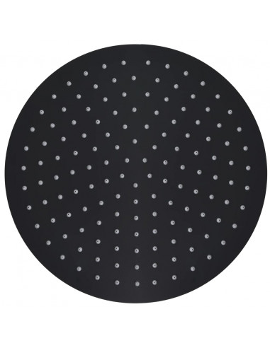 Testa Doccia a Pioggia in Acciaio Inox 30 cm Rotonda Nera