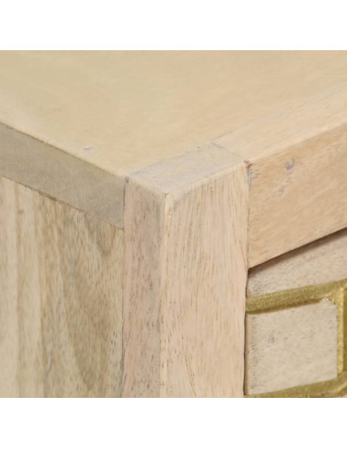Tavolo Consolle Oro 90x30x75 cm Legno Massello di Mango