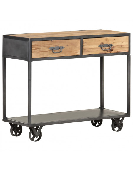 Tavolo Consolle 90x35x74cm in Legno Massello di Recupero