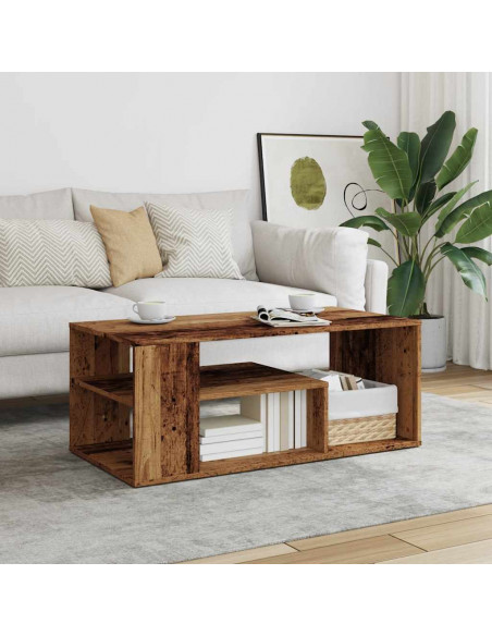 Tavolino Salotto Legno Vecchio 100x50x40 cm Legno Multistrato