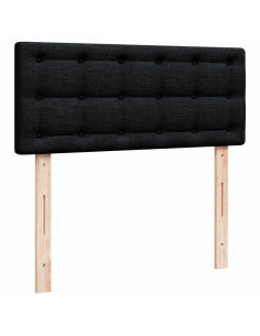 Struttura Letto Pouf con Materasso Nero 120x190 cm in Tessuto