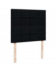 Struttura Letto Pouf con Materasso Nero 120x190 cm in Tessuto