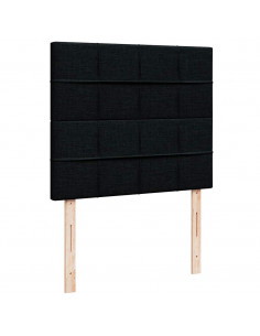 Struttura Letto Pouf con Materasso Nero 120x200 cm in Tessuto
