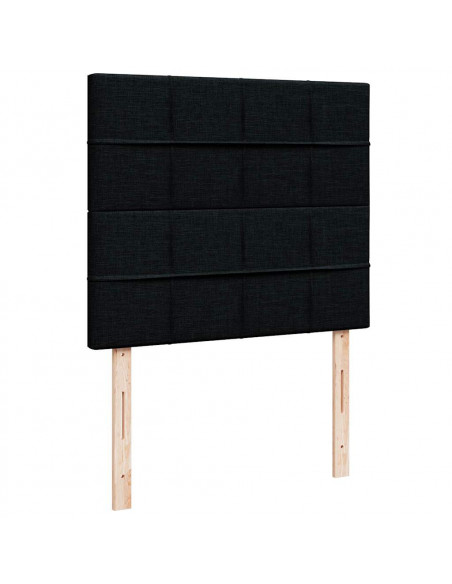 Struttura Letto Pouf con Materasso Nero 120x200 cm in Tessuto