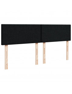 Struttura Letto Pouf con Materasso Nero 200x200 cm in Tessuto 2