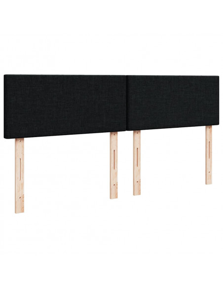 Struttura Letto Pouf con Materasso Nero 200x200 cm in Tessuto
