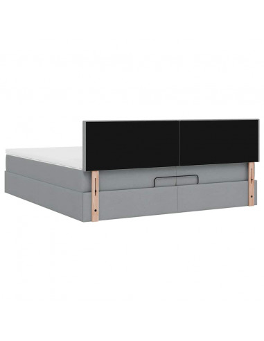 Struttura Letto Pouf con Materasso 200x200 cm in Tessuto