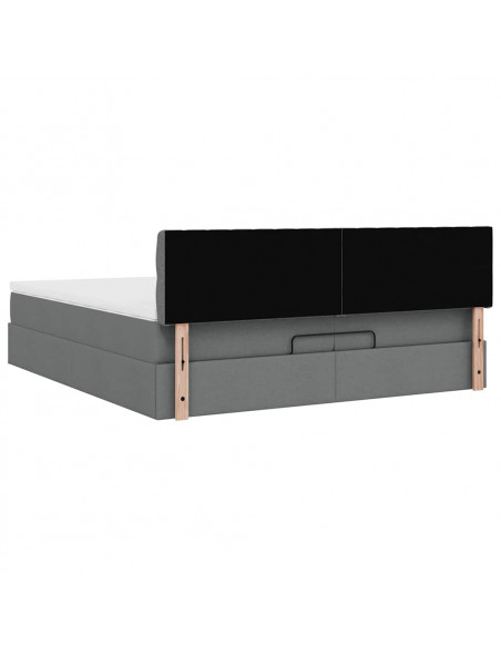 Struttura Letto Pouf con Materasso 200x200 cm in Tessuto