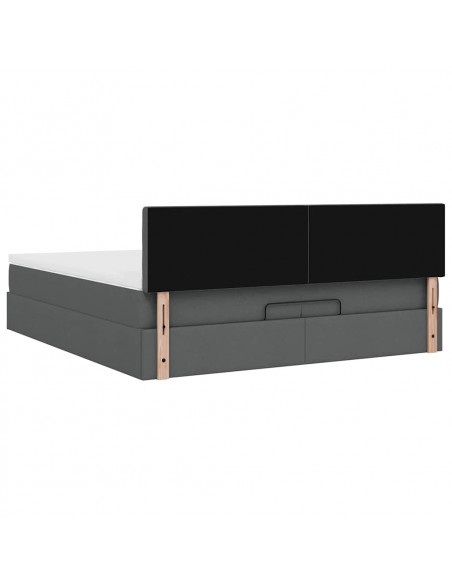 Struttura Letto Pouf con Materasso 200x200 cm in Tessuto