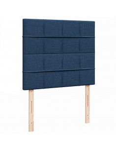 Struttura Letto Pouf con Materasso Blu 120x200 cm in Tessuto