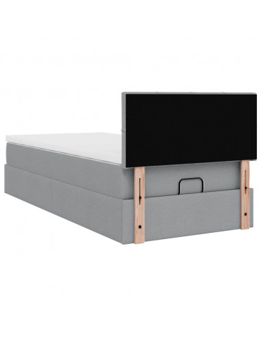 Struttura Letto Pouf con Materasso 90x200 cm in Tessuto