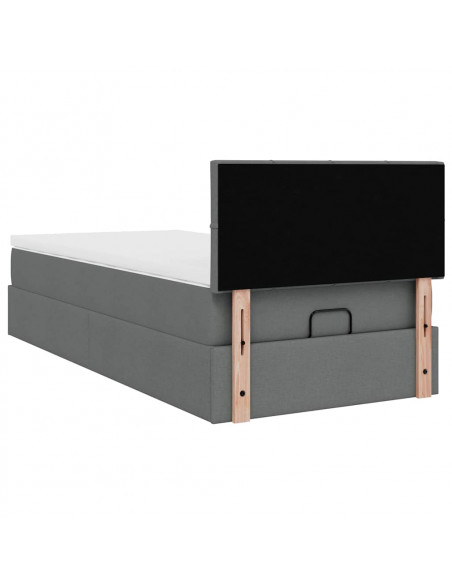 Struttura Letto Pouf con Materasso 90x200 cm in Tessuto