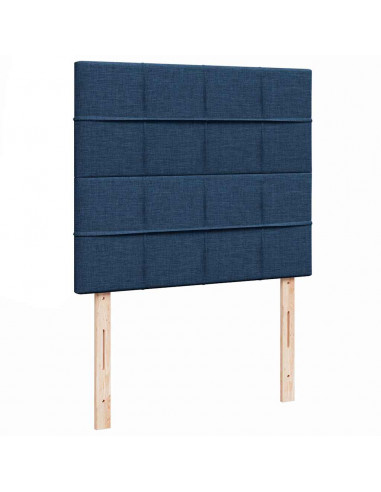 Struttura Letto Pouf con Materasso Blu 120x190 cm in Tessuto