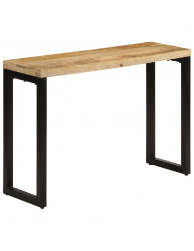 Tavolo Consolle 110x35x76 cm in Legno Grezzo Massello di Mango