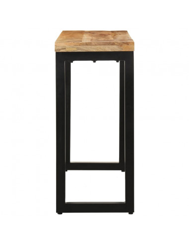 Tavolo Consolle 110x35x76 cm in Legno Grezzo Massello di Mango
