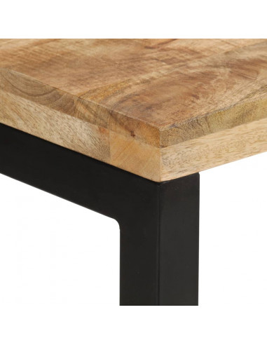 Tavolo Consolle 110x35x76 cm in Legno Grezzo Massello di Mango