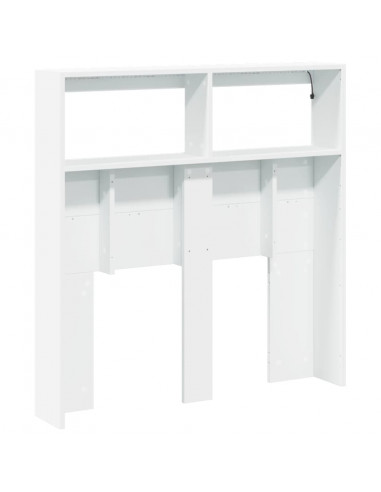 Testiera con Contenitore a LED Bianca 100x17x102 cm