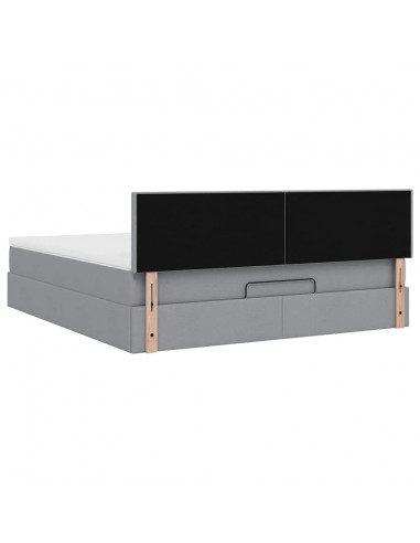 Struttura Letto Pouf con Materasso 180x200 cm in Tessuto