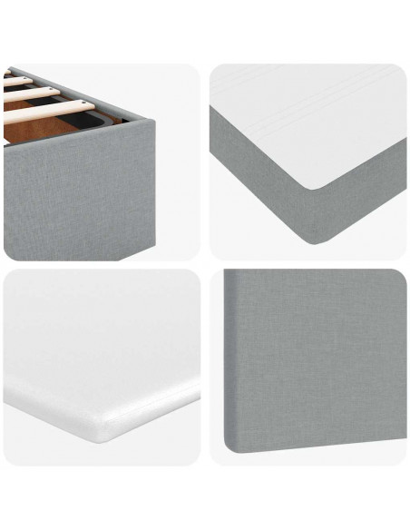 Struttura Letto Pouf con Materasso 180x200 cm in Tessuto