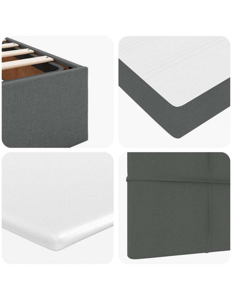 Struttura Letto Pouf con Materasso 180x200 cm in Tessuto