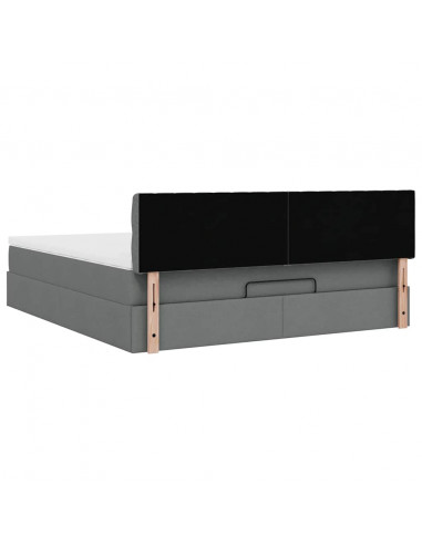 Struttura Letto Pouf con Materasso 160x200 cm in Tessuto