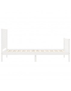 Giroletto con Testiera Bianco Small Single Legno Massello