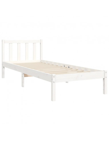 Giroletto con Testiera Bianco Small Single Legno Massello