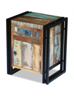 Comodino in Legno Massello di Recupero 2