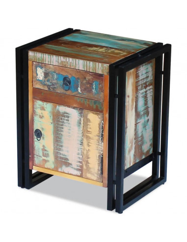 Comodino in Legno Massello di Recupero